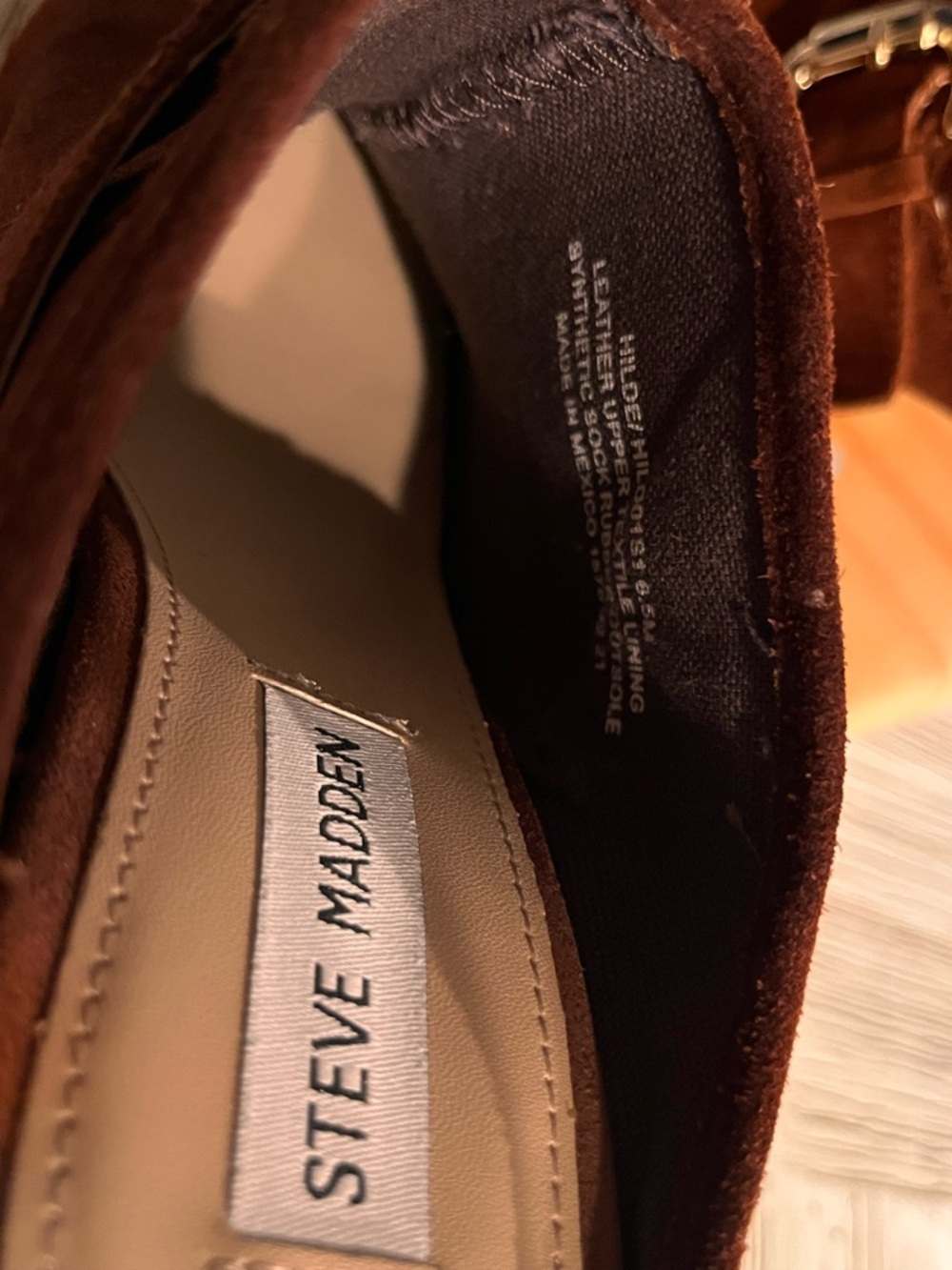 Steve Madden Hilde Suede Wooden Platform Clog Size 6.5 - Picture 10 of 13